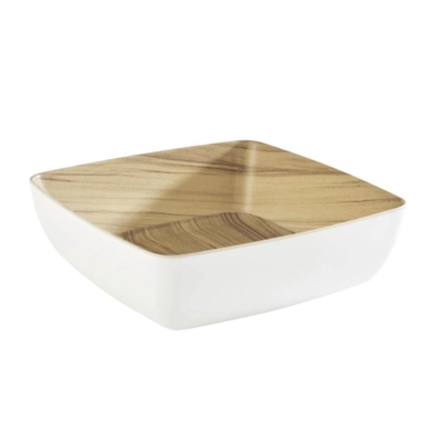 Bol Frida, 25 x 25 cm, H: 7.5 cm, blanc-brun en mélamine_1