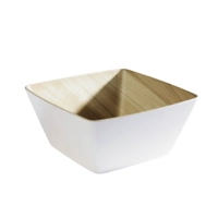 Bol Frida, 25 x 25 cm, H: 12 cm, blanc-brun, en mélamine