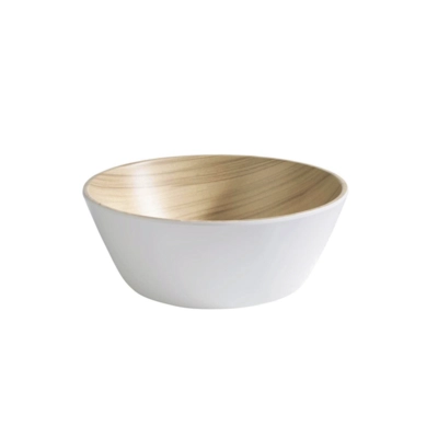 Schale Frida, Ø 20 cm, H: 7.5 cm, weiss-braun, Melamin                       _1