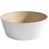 Schale Frida, Ø 26.5 cm, H: 10.5 cm, weiss-braun, Melamin                       