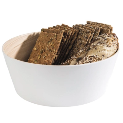 Schale Frida, Ø 26.5 cm, H: 10.5 cm, weiss-braun, Melamin                       _2