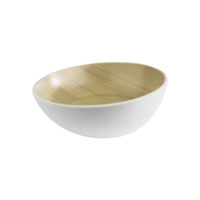 Schale Frida 21.5 cm Ø, H: 7 / 8.5 cm,weiss-braun, Melamin, 100 cl