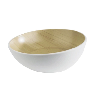 Schale Frida, Ø 25 cm, H: 8 / 11 cm, weiss-braun Melamin, 160 cl_1