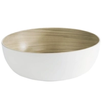 Schale Frida, Ø 30 cm, H: 9.5 cm, weiss-braun, Melamin, 470 cl
