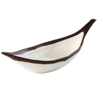 Crocker Blattschale, 42 x 14 cm, H: 9.5 cm Melamin, weiss