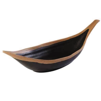 Crocker Blattschale, 42 x 14 cm, H: 9.5 cm, Melamin, braun_1