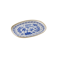 GN 1/2 Tablett Floryn, 32.5 x 26.5 cm, H: 2.5 cm,  Melamin, innen blau / weiss, aussen beige