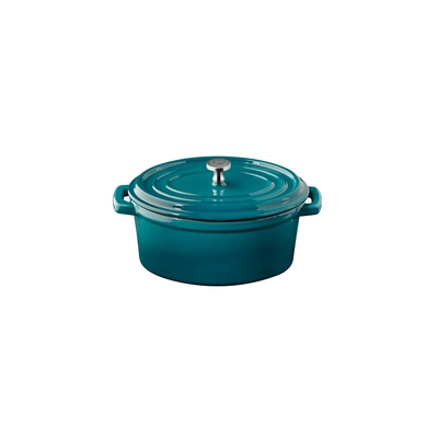 Mini cocotte 5 Stars avec couvercle,  14.5 x 11 cm, H: 6.5 cm, 45 cl, fonte, turquoise_1