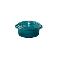 Mini cocotte 5 Stars avec couvercle,  14.5 x 11 cm, H: 6.5 cm, 45 cl, fonte, turquoise