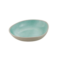 Schale Cala, 20.5 x 18 cm, H: 4.5 cm, 500 ml,  Melamin, innen grün, aussen grau