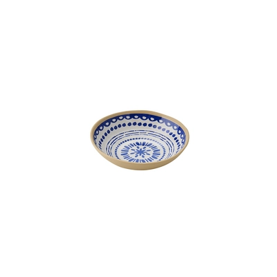 Schale Floryn,  Ø 19 cm, H: 5 cm, 0.45l,  Melamin, innen blau / weiss, aussen beige_1