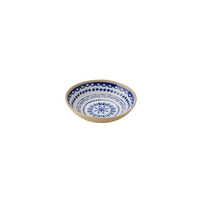 Schale Floryn,  Ø 19 cm, H: 5 cm, 0.45l,  Melamin, innen blau / weiss, aussen beige