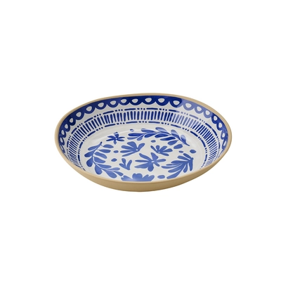 Schale Floryn,  Ø 33 cm, H: 6 cm, 2.4l,  Melamin, innen blau / weiss, aussen beige_1