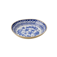 Schale Floryn,  Ø 33 cm, H: 6 cm, 2.4l,  Melamin, innen blau / weiss, aussen beige