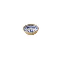 Schale Floryn,  Ø 8 cm, H: 3 cm, 50 ml,  Melamin, innen blau / weiss, aussen beige