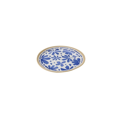 Schale Floryn,  Ø 21.5 cm, H: 2 cm,  Melamin, innen blau / weiss, aussen beige_1