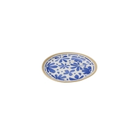 Schale Floryn,  Ø 21.5 cm, H: 2 cm,  Melamin, innen blau / weiss, aussen beige