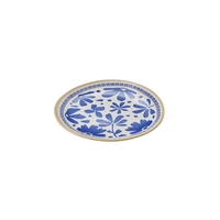 Schale Floryn,  Ø 27 cm, H: 2 cm,  Melamin, innen blau / weiss, aussen beige