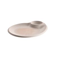 Blush Teller, 30 x 25 cm, H: 2.5  cm, Melamin,  mit  Dipschälchen Ø 9 cm 