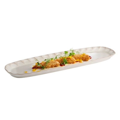 GN 2/4 Tablett Arumi, 53 x 16.2 cm, H: 3 cm,  Melamin, weiss / beige_2
