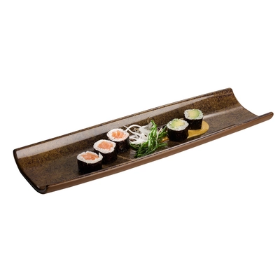 Tablett / Sushiboard UMI, 41 x 13 cm, H: 3 cm,  Melamin, braun_2