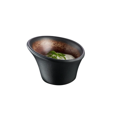 Schale Kaya, Ø 8 cm, H: 4 / 5.5 cm, Melamin,  innen braun, aussen grau_2