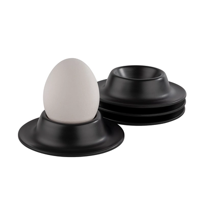 Eierbecher, Eggy, 4er Set, Ø 8.5 cm, H: 2 cm,  Melamin, schwarz_2