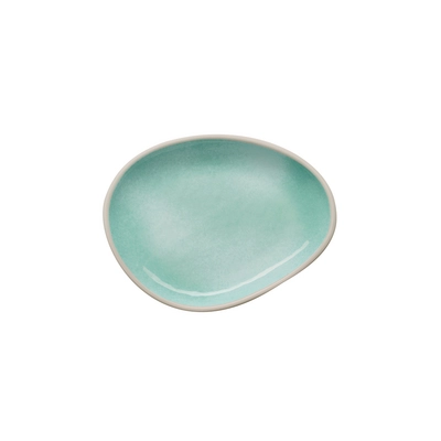 Teller Cala, 19 x 14.5 cm, H: 2.5 cm,  Melamin, innen grün, aussen grau_2