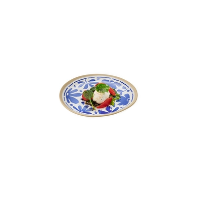 Schale Floryn,  Ø 21.5 cm, H: 2 cm,  Melamin, innen blau / weiss, aussen beige_2