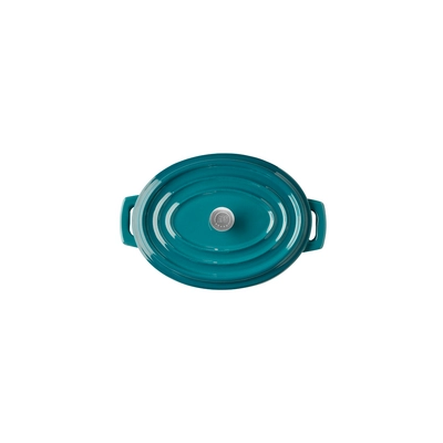 Mini cocotte 5 Stars avec couvercle,  14.5 x 11 cm, H: 6.5 cm, 45 cl, fonte, turquoise_3