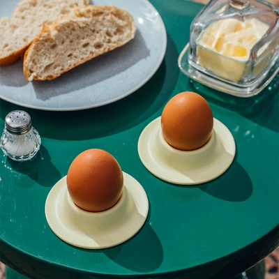 Coquetier Eggy, lot de 4, Ø 8.5 cm, H: 2 cm,  mélamine, jaune_3