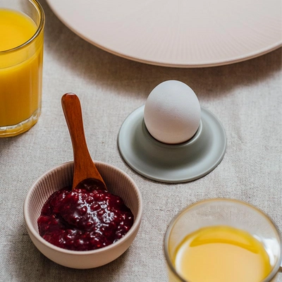 Eierbecher, Eggy, 4er Set, Ø 8.5 cm, H: 2 cm,  Melamin, grau_3