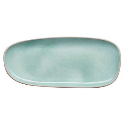 Teller Cala, 34 x 15 cm, H: 2.5 cm,  Melamin, innen grün, aussen grau_3