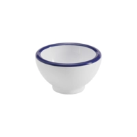 Schale Pure, Ø 9.5 cm, H: 4.5 cm, Melamin, weiss, blauer Rand, 9 cl