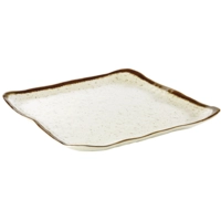 Stone Art Teller rechteckig, H: 3 cm, 33x32.5 cm,  Melamin, weiss