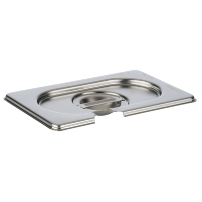 GN 1/9 Basic Couvercle Inox avec encoche p. louche 176 x 108 mm_1