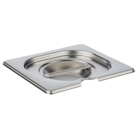 GN 1/6 Basic Deckel mit Löffelaussparung Edelstahl 176 x 162 mm