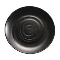 Tablett / Teller Zen, Ø 28 cm, H: 3 cm Melamin, schwarz, Steinoptik