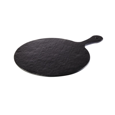 Tablett Slate Rock, Ø 30 cm, H: 1.5 cm Melamin, schwarz, Schieferlook_1