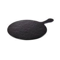 Tablett Slate Rock, Ø 30 cm, H: 1.5 cm Melamin, schwarz, Schieferlook