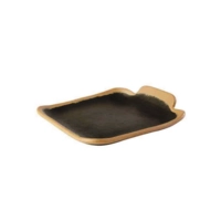 Crocker Teller flach rechteckig, 14 x 13 cm, Melamin, braun