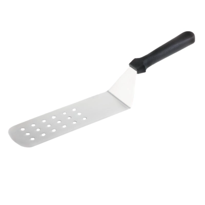Spatule de cuisson, L: 37 cm, lame: 24 x 7.5 cm, lame en acier inoxydable flexible, perforée_1