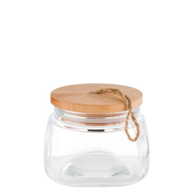 Vorratsglas Woody, 14 x 14 cm, H: 11 cm, 1.0l, Deckel mit Silikondichtung_1