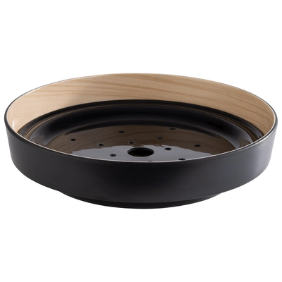 Schale Frida, 2-teilig, Ø 25.5 cm, H: 6 cm schwarz-braun, mit Abtropfeinsatz_1