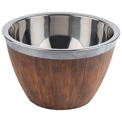 Fass, 2-teilig, Ø 26 cm, H: 16 cm Unterteil mit Eis füllen für Kühlung von Speisen_1