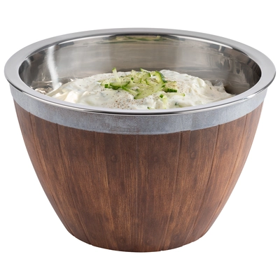Fass, 2-teilig, Ø 26 cm, H: 16 cm Unterteil mit Eis füllen für Kühlung von Speisen_2