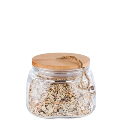 Vorratsglas Woody, 14 x 14 cm, H: 11 cm, 1.0l, Deckel mit Silikondichtung_2