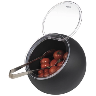Servierset, 2-tlg, Moon, Ø 19 cm, H: 17.5 cm,  1 Schale / 1 Deckel, Melamin, schwarz_3