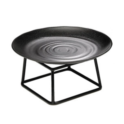 Tablett / Teller Zen, Ø 28 cm, H: 3 cm Melamin, schwarz, Steinoptik_2