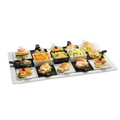Fingerfood-Teller, 9.5x9.5cm, H: 1.5/3.5 cm, weiss _2